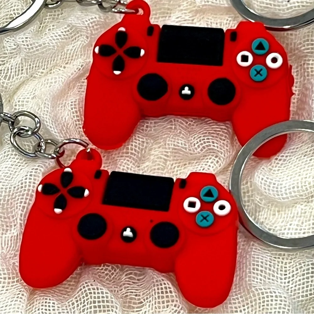 PLAYSTATION CONTROLLER key chains red black